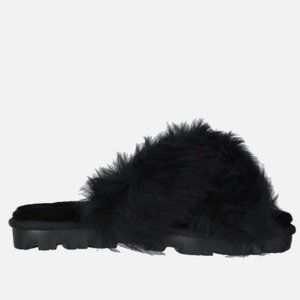UGG Black Fuzzy Slides
